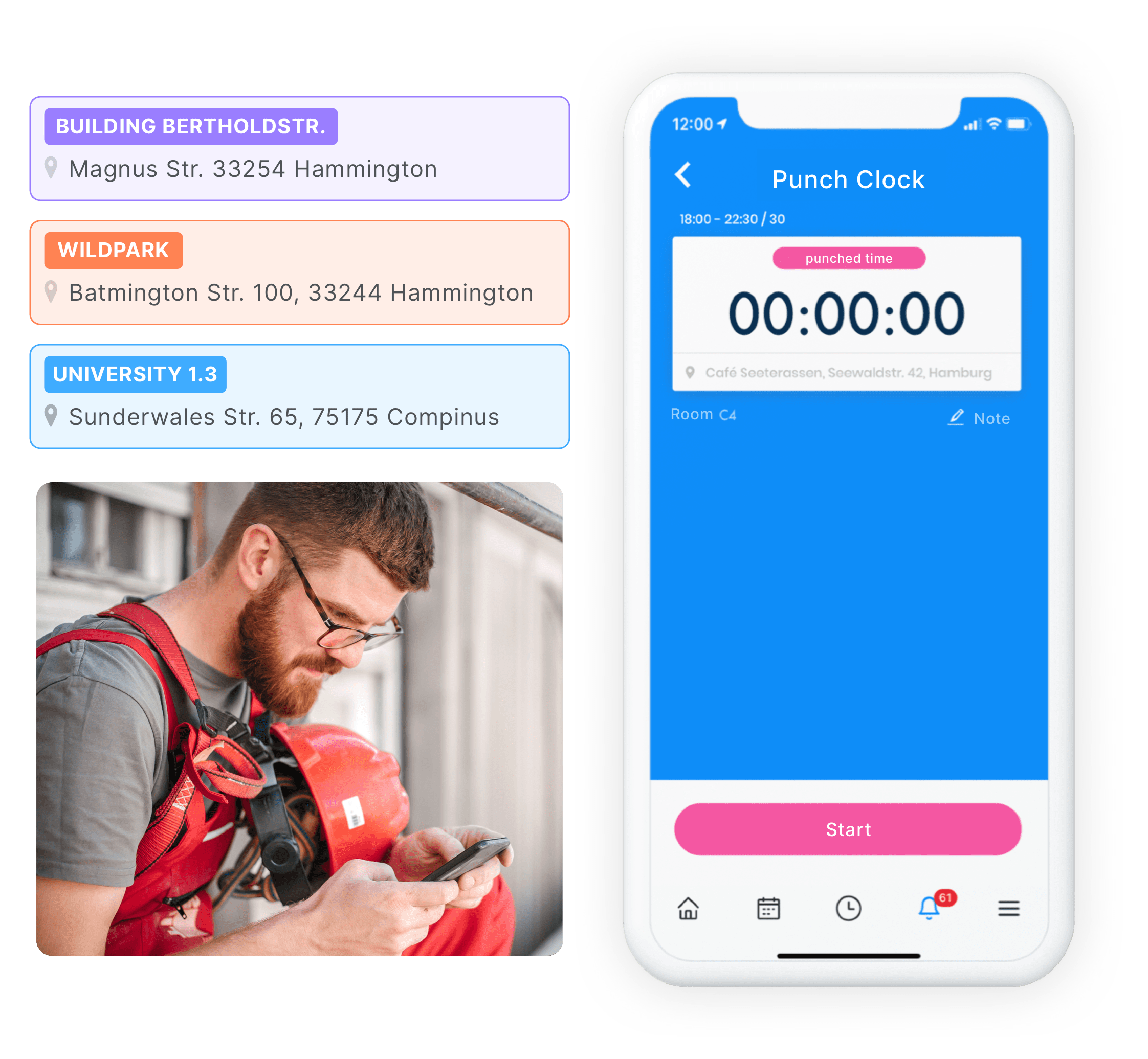 Digital punch-clock