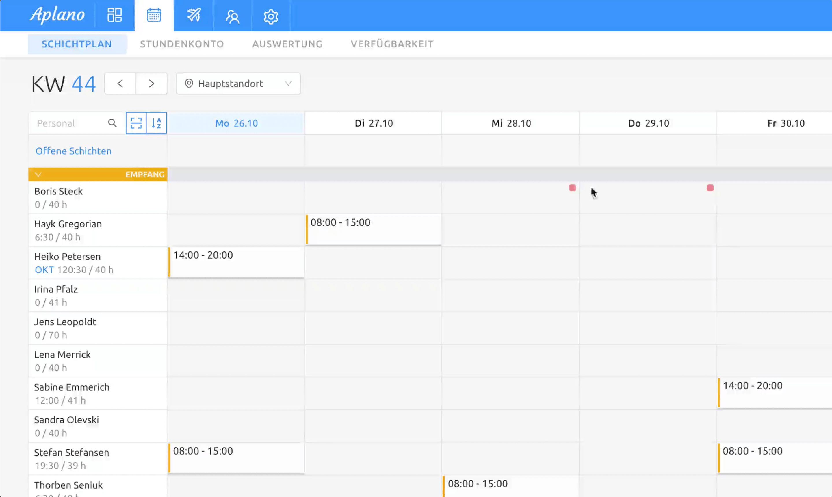 Employee Scheduling with drag & drop