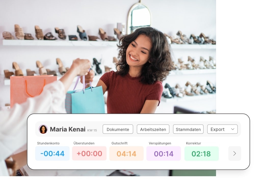 Stundenkonten des Teams im Einzelhandel