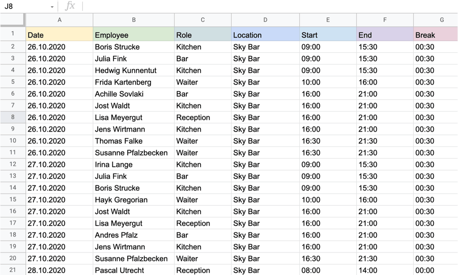 Export CSV Aplano