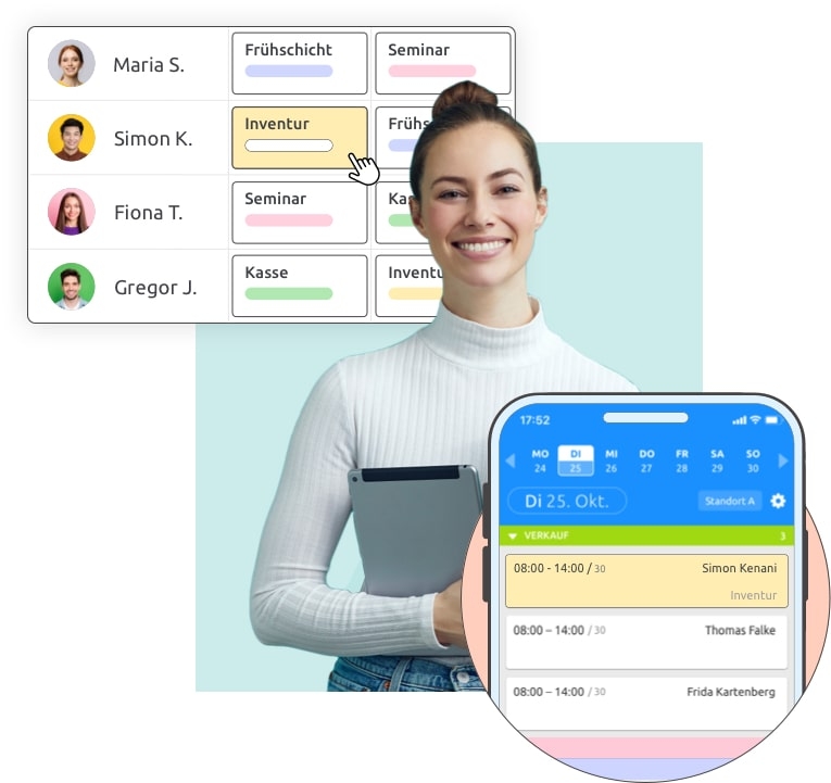 Employee scheduling Aplano online