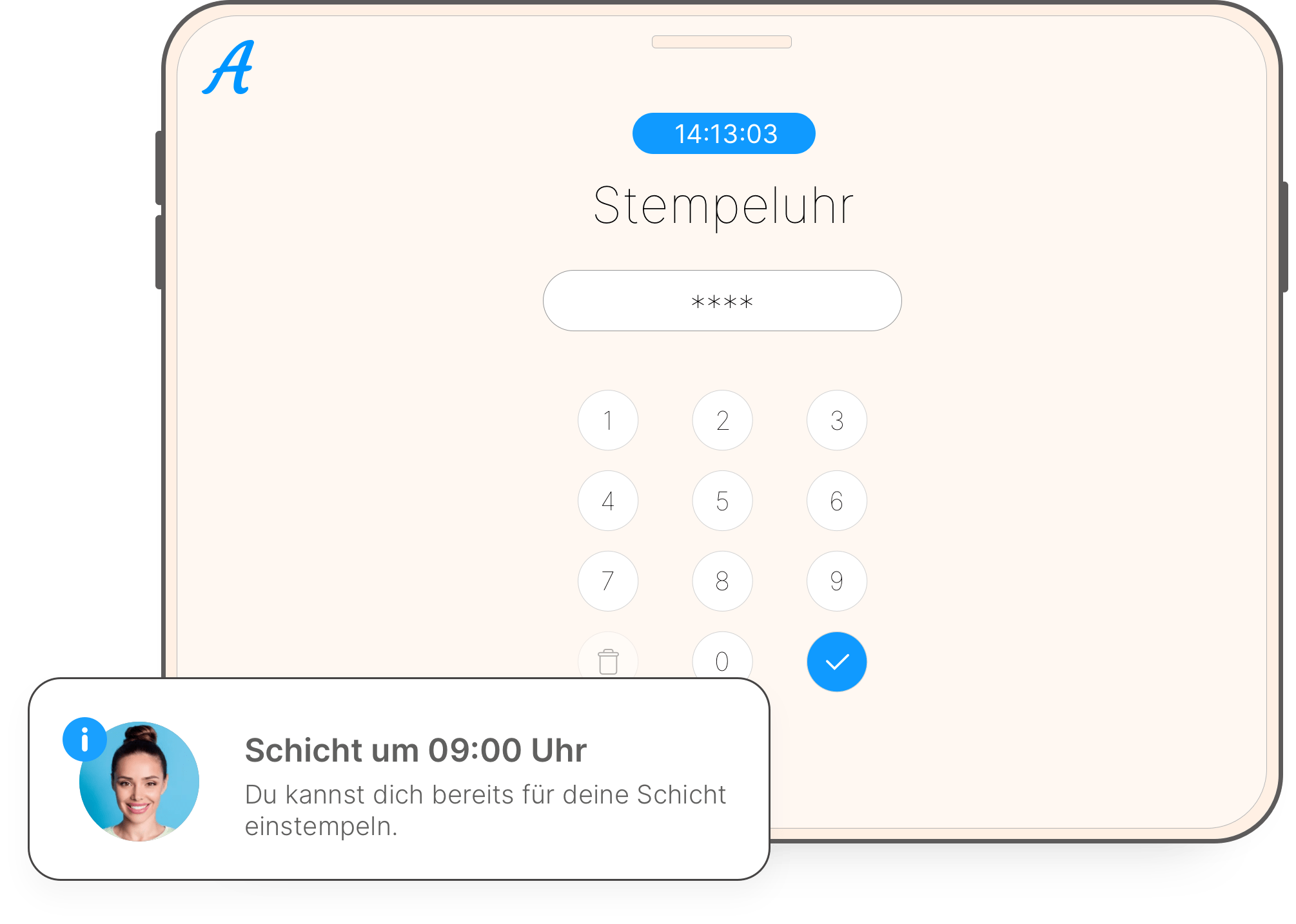 Zeiterfassung per Stempeluhr Einzelhandel