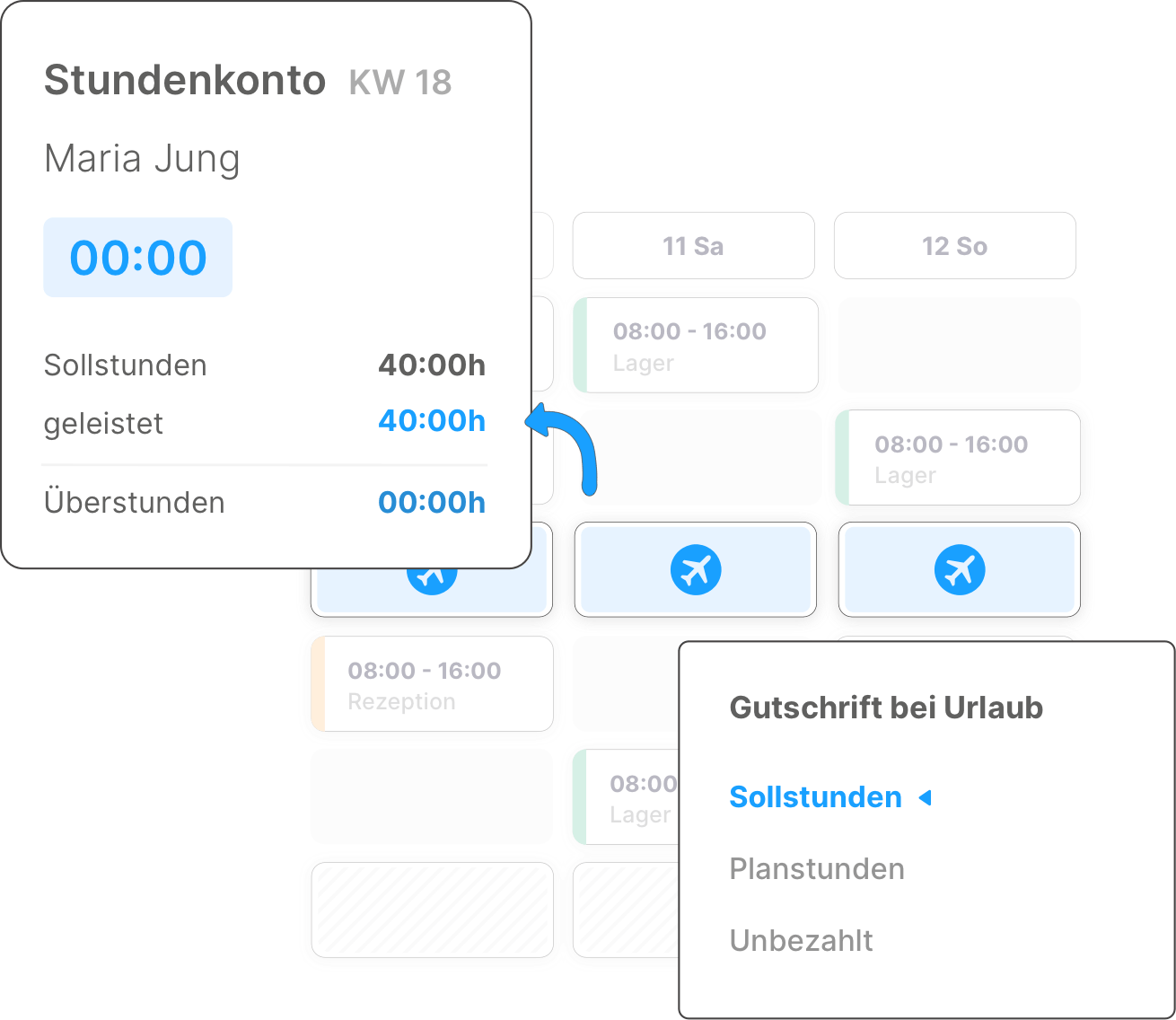 Absence types shift planning