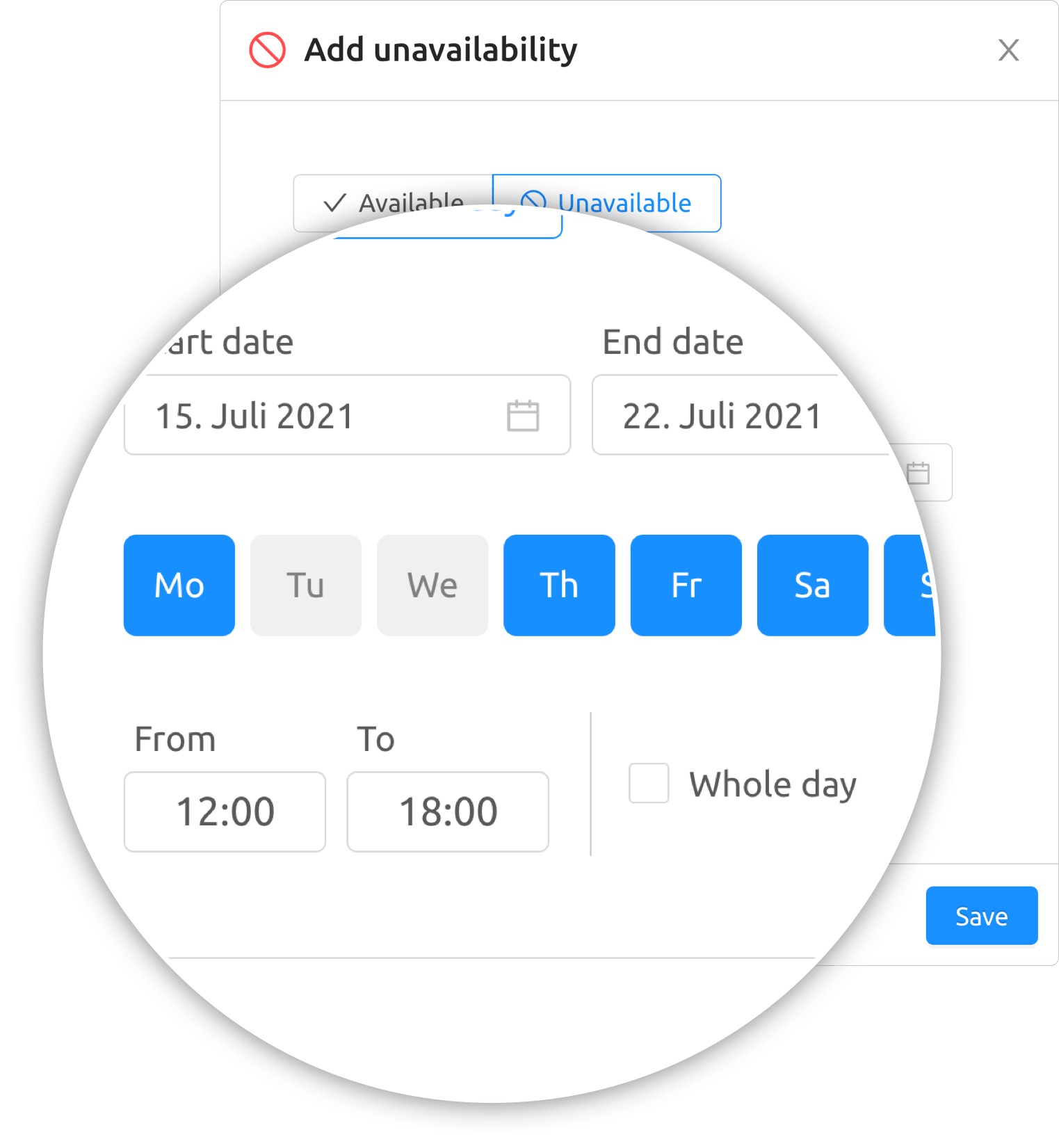 Period of availability